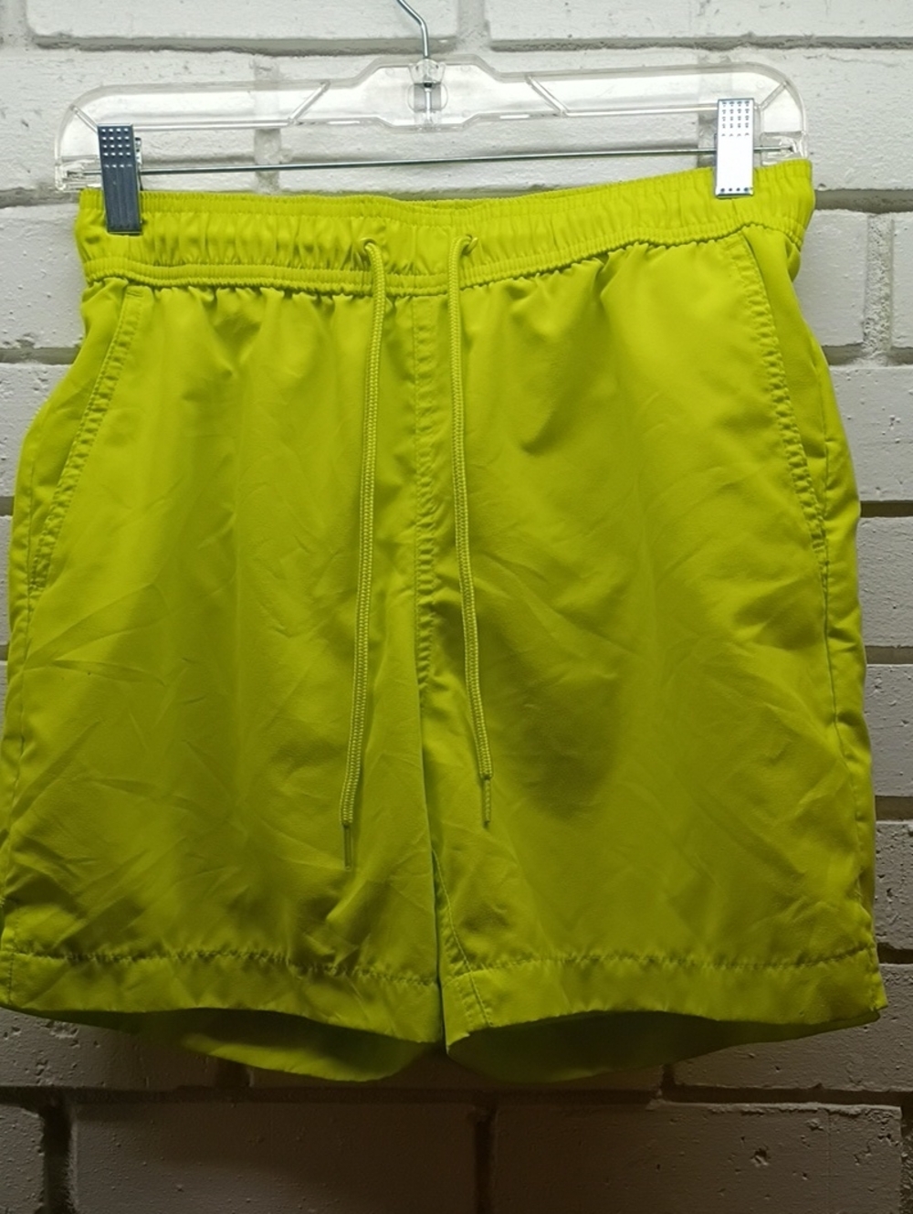 George Neon Yellow Swim Trunks Drawstring & Elastic Waist Mesh a Underwear Liner